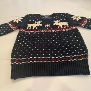Ralph Lauren Boys Reindeer/Moose/Snowflake Cotton Sweater, Sz 8, great for Xmas